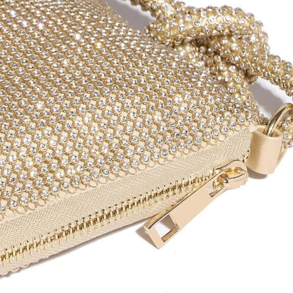 Rhinestone Evening Bag Womens Mini Purse Glitter Shoulder Clutch Makeup - Picture 9 of 9